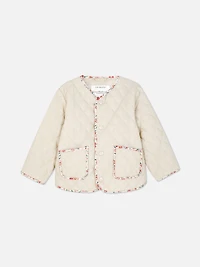 Quilted Floral Trim Jacket