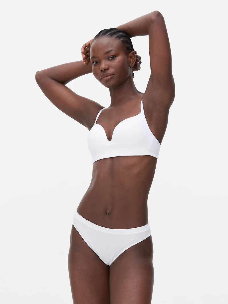 Women's White Padded Seamless Underwear Set