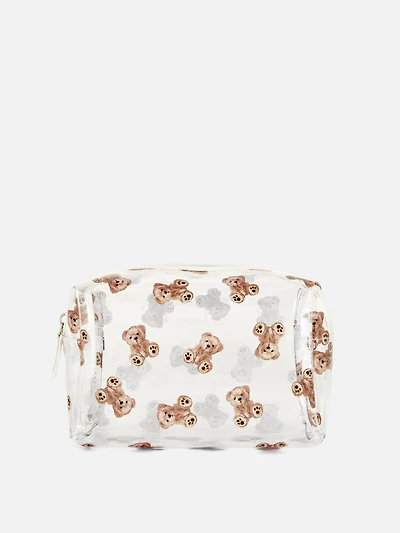 Clear Teddy Bear Makeup Bag