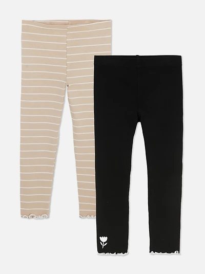 1.5-8yrs | 2pk Ribbed Lettuce Trim Leggings