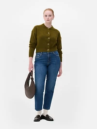 Relaxed Crew Button Cardigan