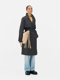 Women's Charcoal Essential Belted Trench