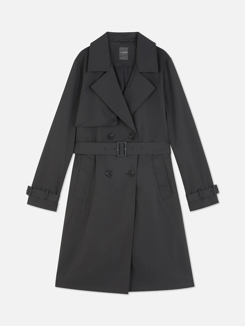 Women's Charcoal Essential Belted Trench