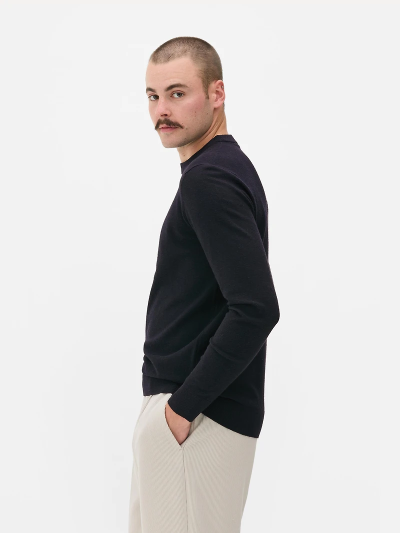 Men's Navy Crew Neck Sweate