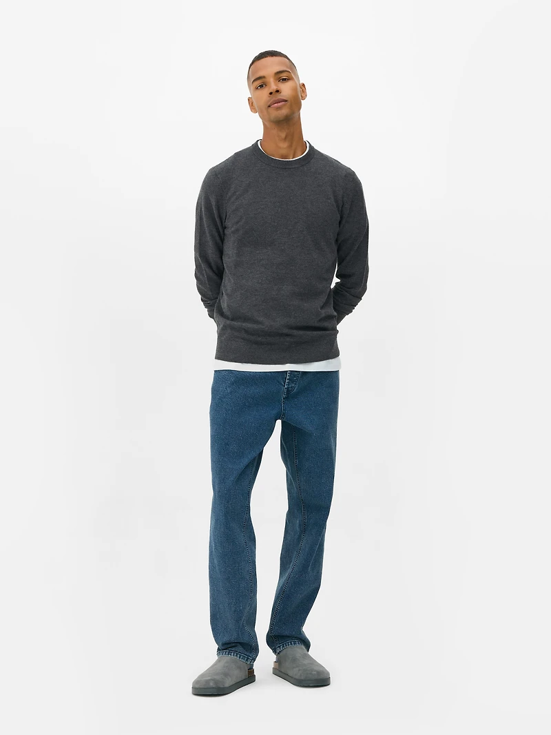 Men's Charcoal Crew Neck Sweate