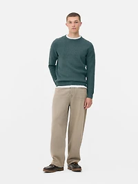 Men's Teal Ribbed Sweate