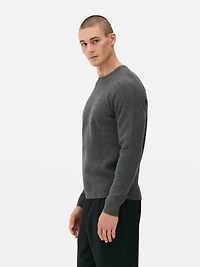 Men's Charcoal Ribbed Sweate