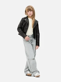 7-15yrs | Faux Leather Biker Jacket