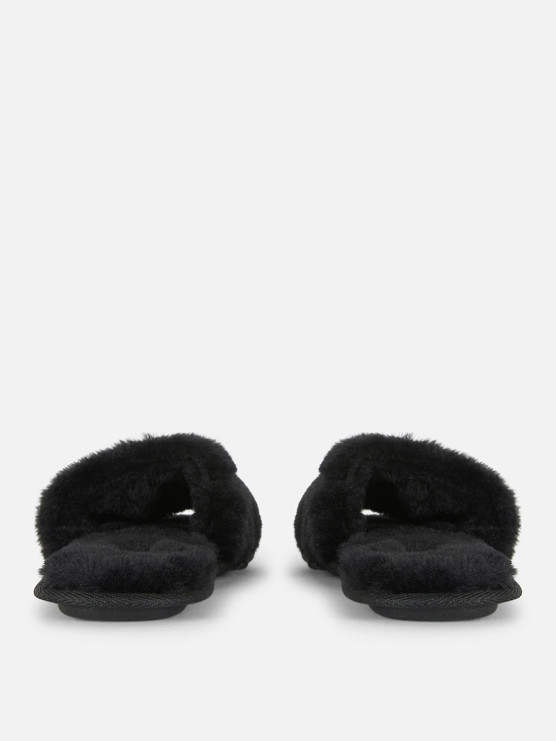 Fluffy Crossband Slippers
