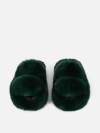 Women's Green Soft Strap Slippers