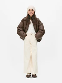 7-15yrs | Faux Leather Zip-Up Jacket