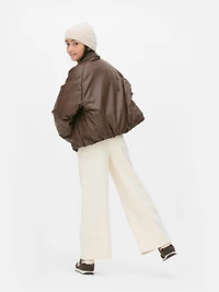 7-15yrs | Faux Leather Zip-Up Jacket