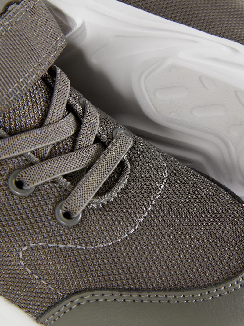 Boys Gray Chunky Self-Fastening Sneakers