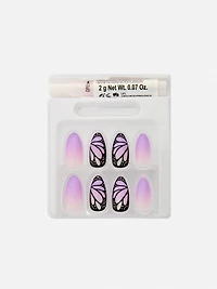 PS... Butterfly Pointed Gloss Faux Nails