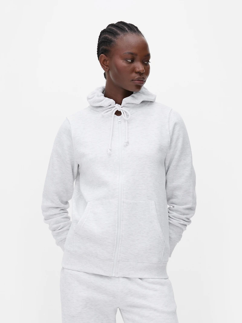 Women's Gray Heather Essential Zip-Up Hoodie