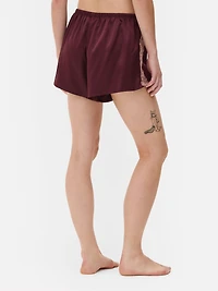 Satin Contrast Lace Shorts