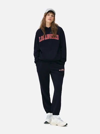Women's Navy Printed Graphic Hoodie