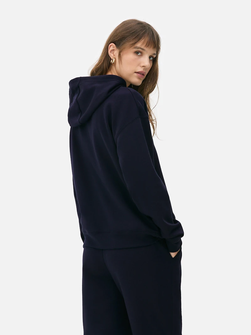 Women's Navy Printed Graphic Hoodie