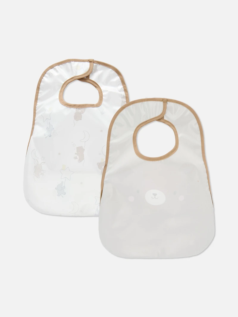 2pk Soft Touch Bear Baby Bibs