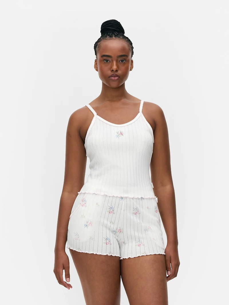 Floral Pointelle Tank Top