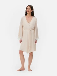 Contrast Lace Mid Length Robe