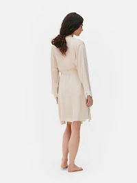 Contrast Lace Mid Length Robe