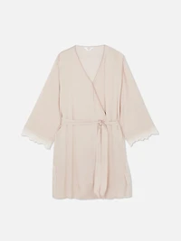 Contrast Lace Mid Length Robe