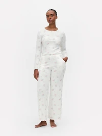 Floral Pointelle Pajama Bottoms