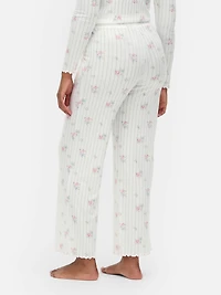 Floral Pointelle Pajama Bottoms