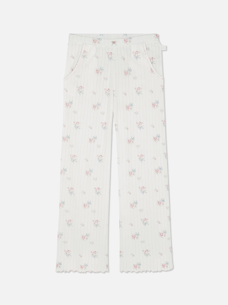 Floral Pointelle Pajama Bottoms