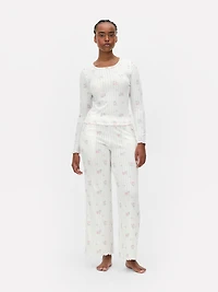 Floral Pointelle Pajama Top