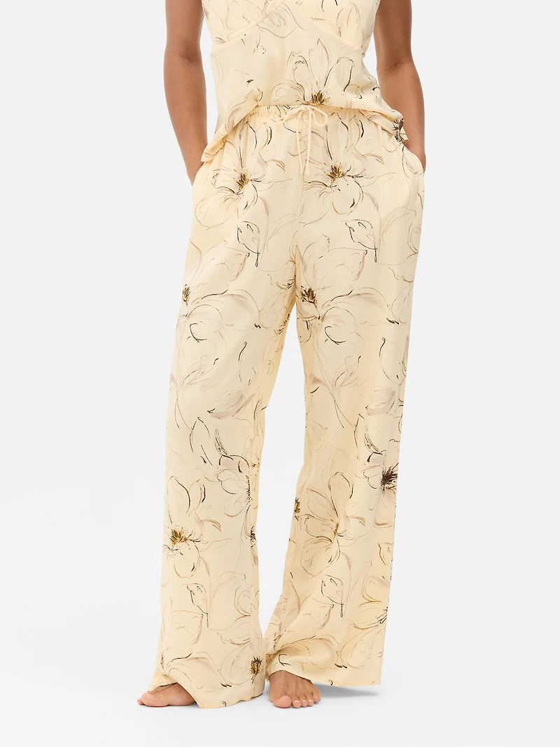 Floral Wide Leg Pajama Bottoms