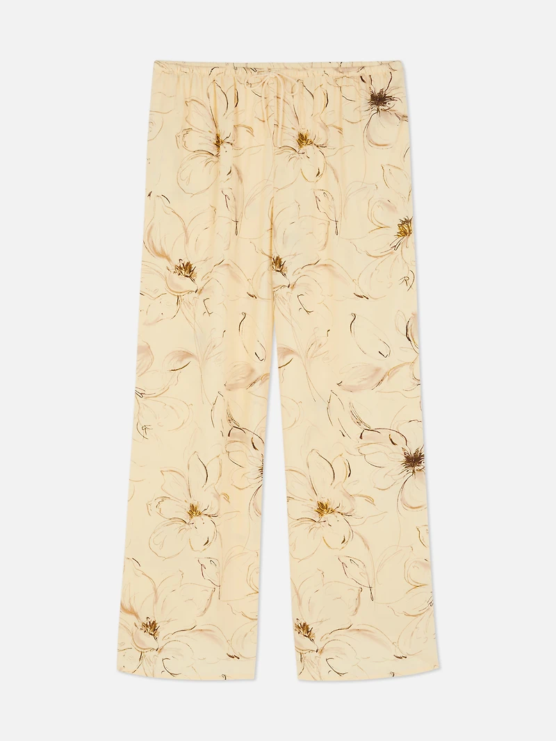 Floral Wide Leg Pajama Bottoms