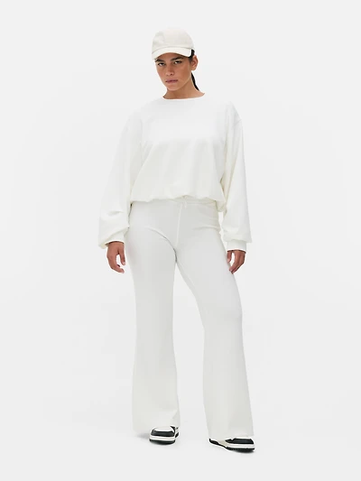 Women's Ivory Flared Modal Pants