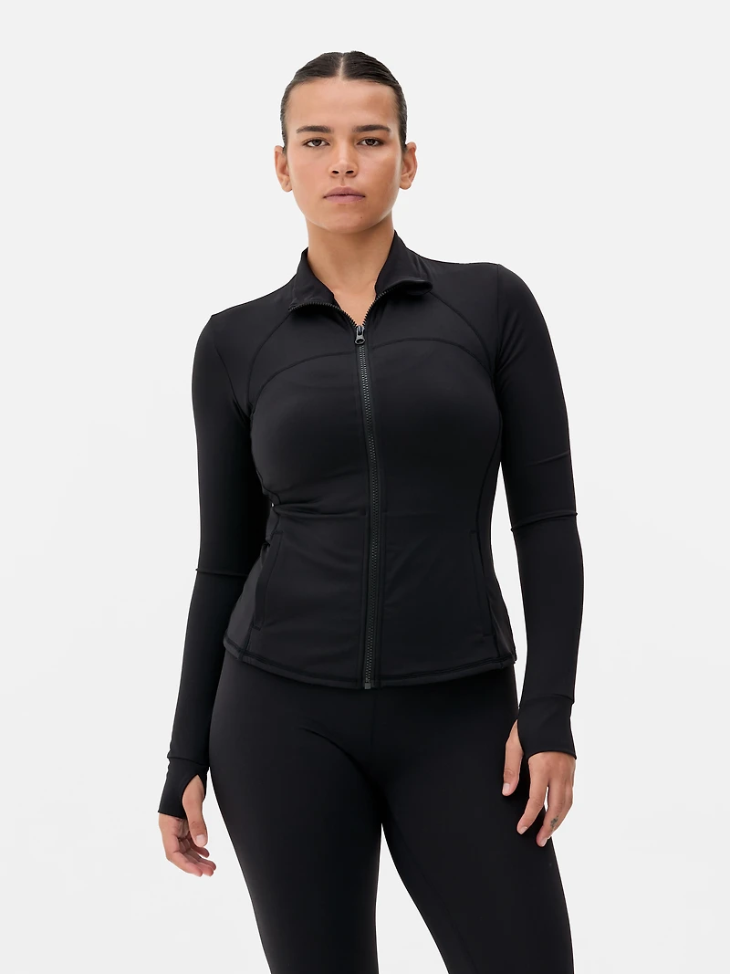 Women's Black Buttery Soft Zip Through Performance Jacket