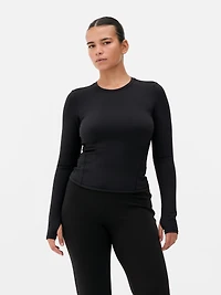 Women's Black Buttery Soft Long Sleeve Top