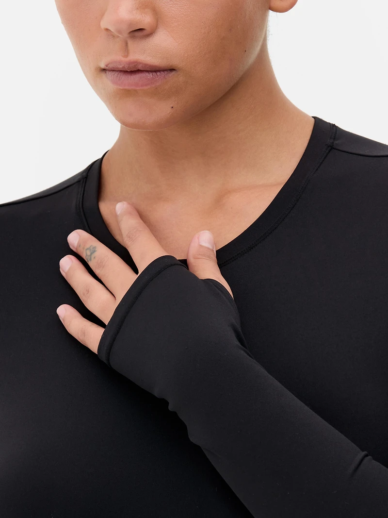 Women's Black Buttery Soft Long Sleeve Top