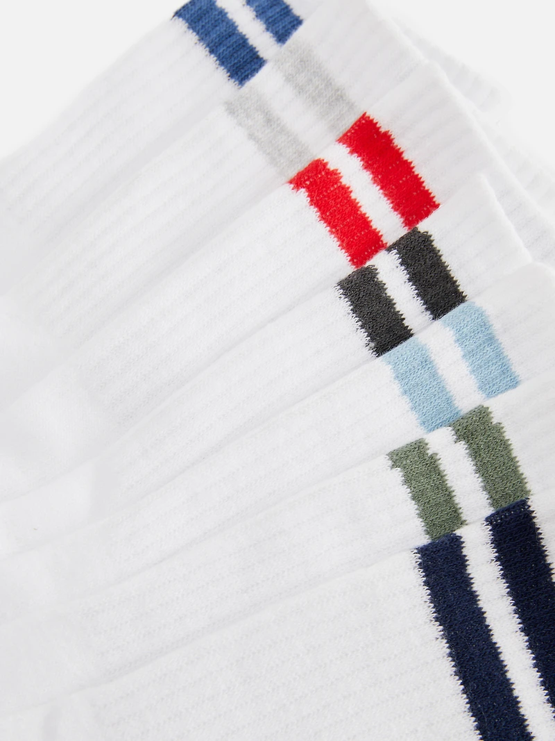 7pk Stripe Sports Socks