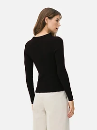 Ribbed Crew Neck Sweater