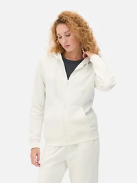 Women's Ivory Zip Hoodie