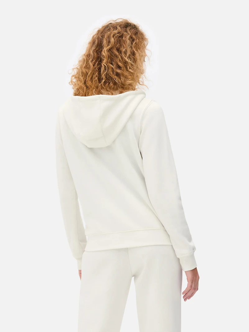 Women's Ivory Zip Hoodie