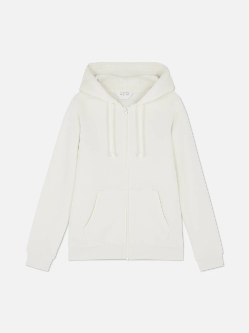 Women's Ivory Zip Hoodie