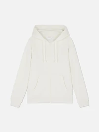 Women's Ivory Zip Hoodie