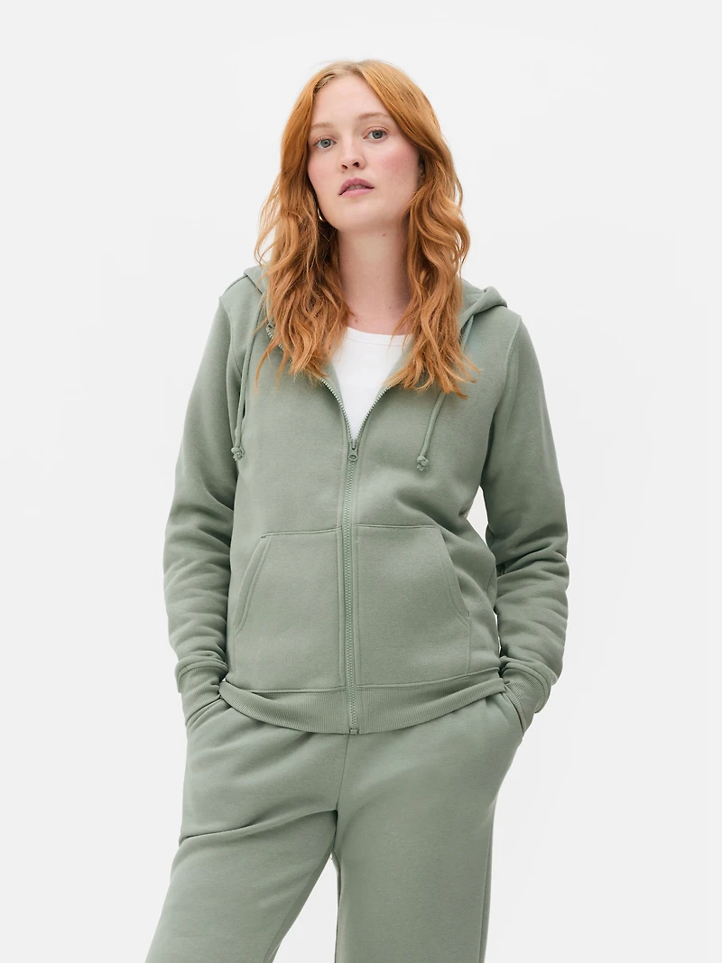 Women's Green Zip Hoodie