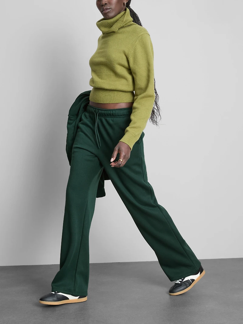 Women's Dark Green Straight Leg Joggers