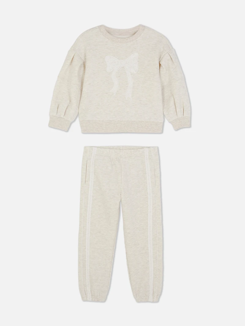 2-7 yrs | Lace Bow Sweatshirt Set