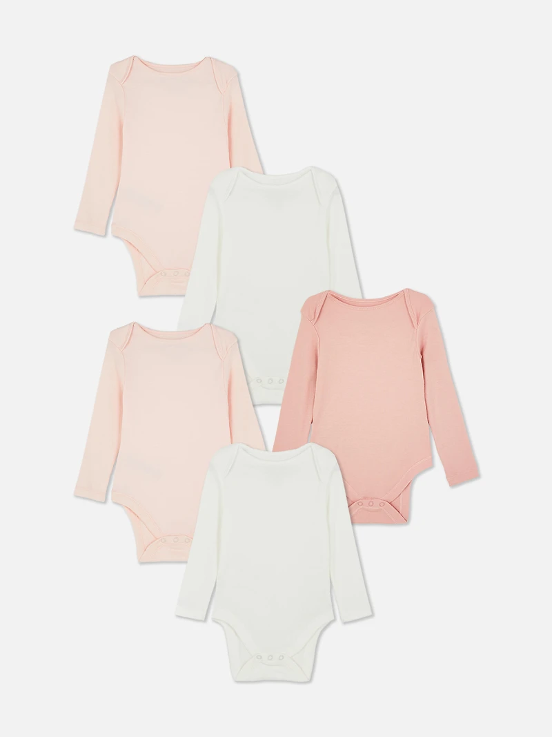 0-36mths | 5pk Long Sleeve Bodysuits