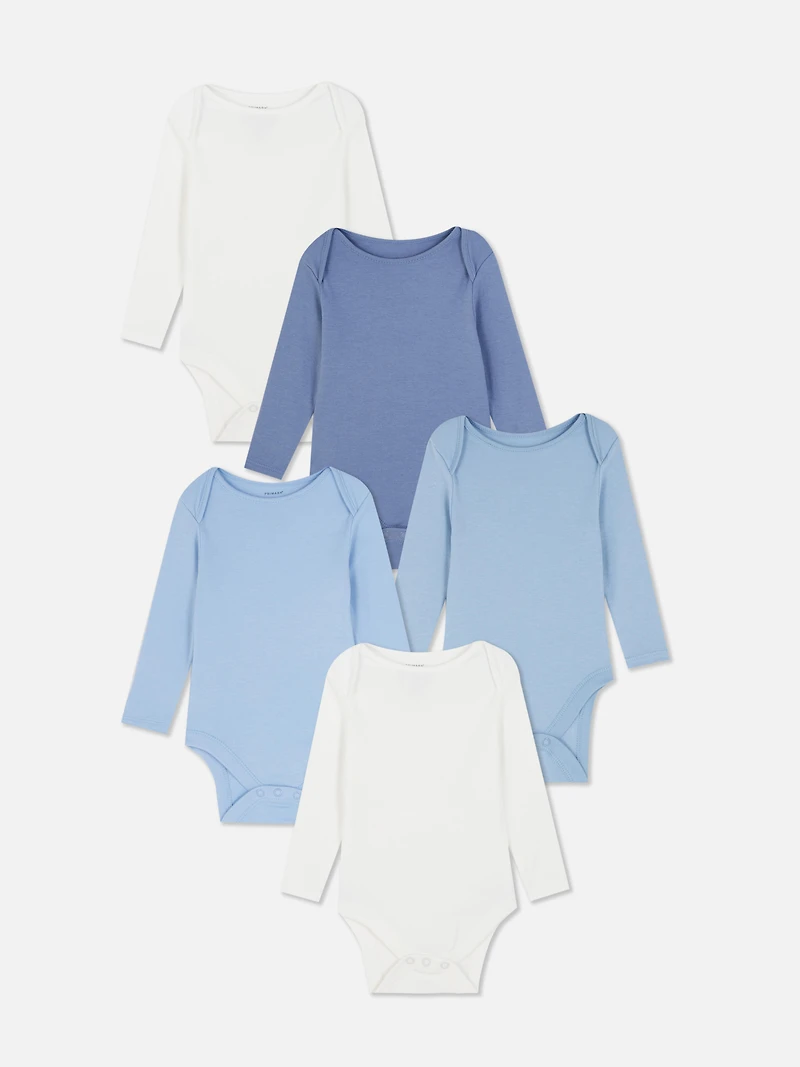 0-36mths | 5pk Long Sleeve Bodysuits