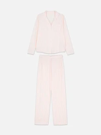 Women's Pink Printed Boyfriend Pajama Set