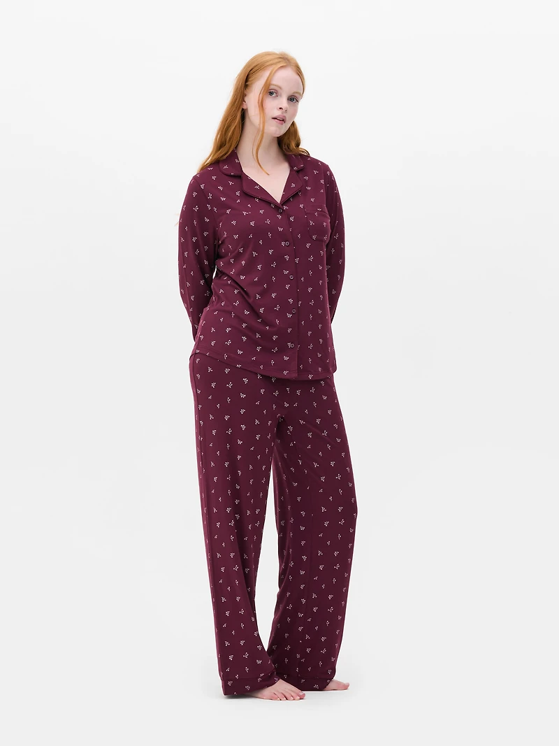 Printed Boyfriend Pajama Set
